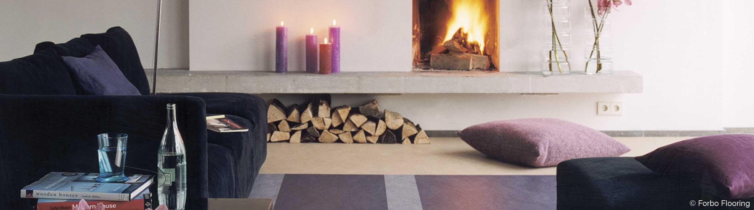 Linoleum in warmen, topaktuellen Farben f&uuml;r behagliche 
                					R&auml;ume mit Ausstrahlung